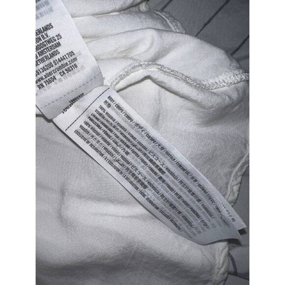 Abercrombie & Fitch White/Grey Y2K Wrap Dress Medium A004460 - Picture 9 of 10